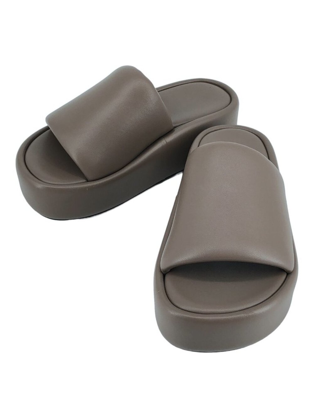 Balenciaga Leather Platform Sandals Brown